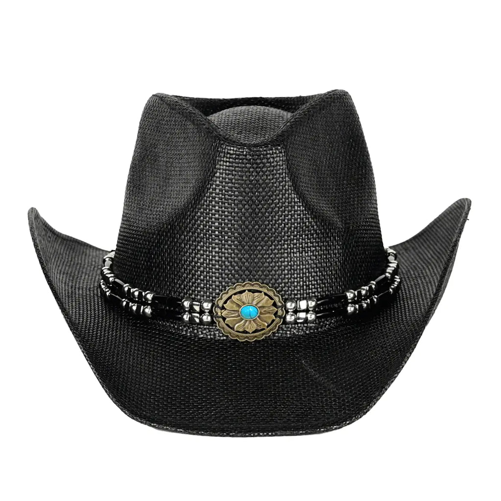 C.C Cut & Sew Mixed Bead Band Cowboy Hat