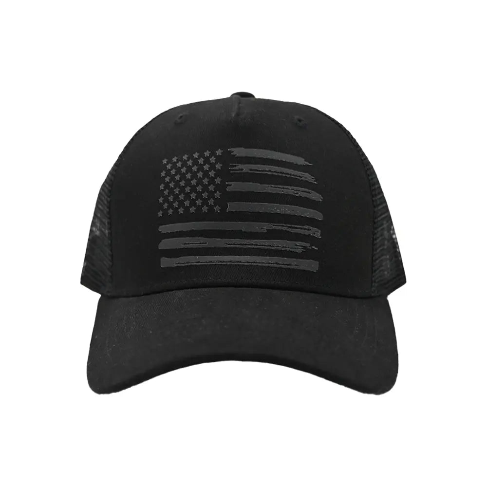 C.C Laser Print Stylized USA Flag Trucker Hat