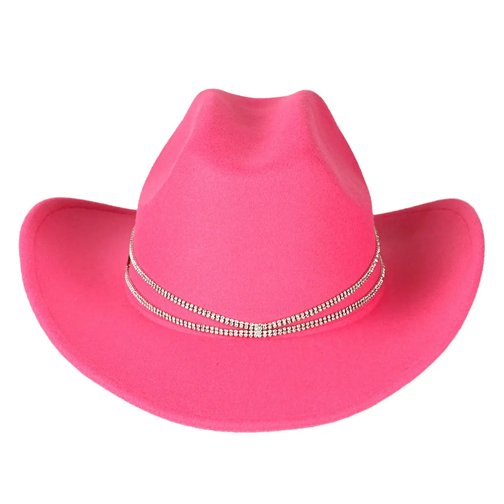 C.C Cowgirl Rhinestone Chain Cowboy Hat – Women's Western Glam Hat