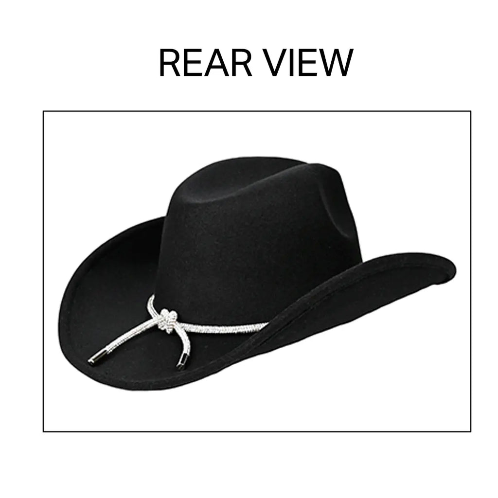 C.C Vegan Felt Rhinestone String Cowboy Hat