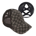 Checkered Criss-Cross Ponytail Cap