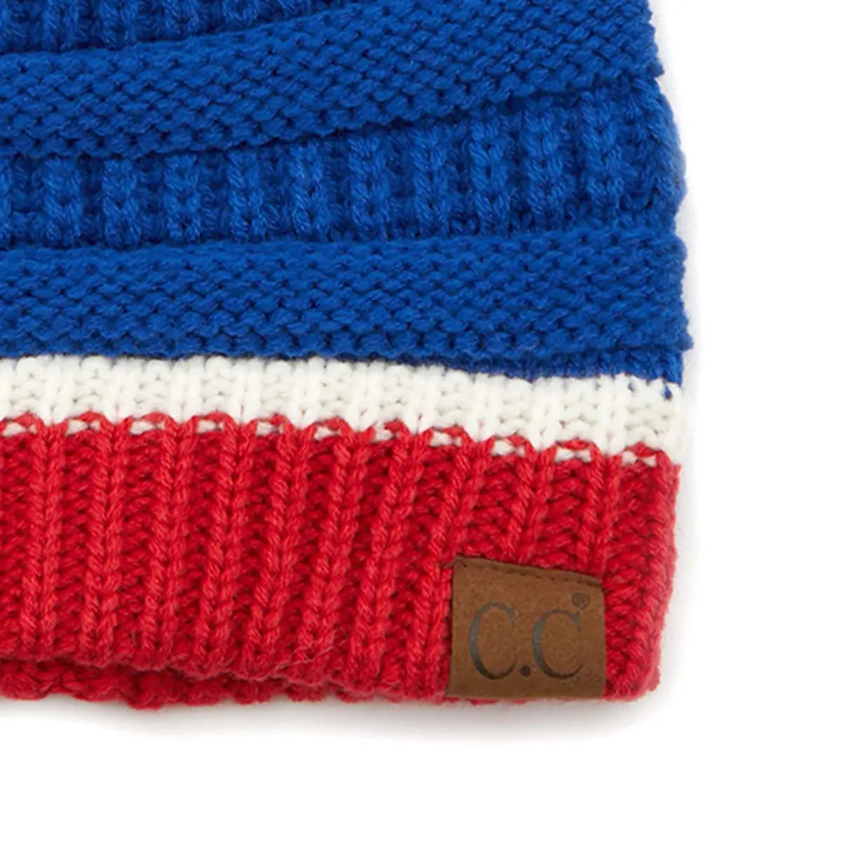 C.C Team Color Ribbed Pom Beanie