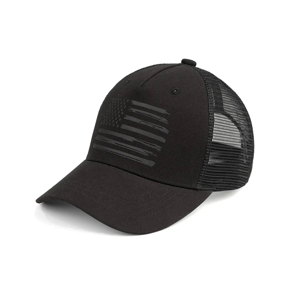 C.C Laser Print Stylized USA Flag Trucker Hat