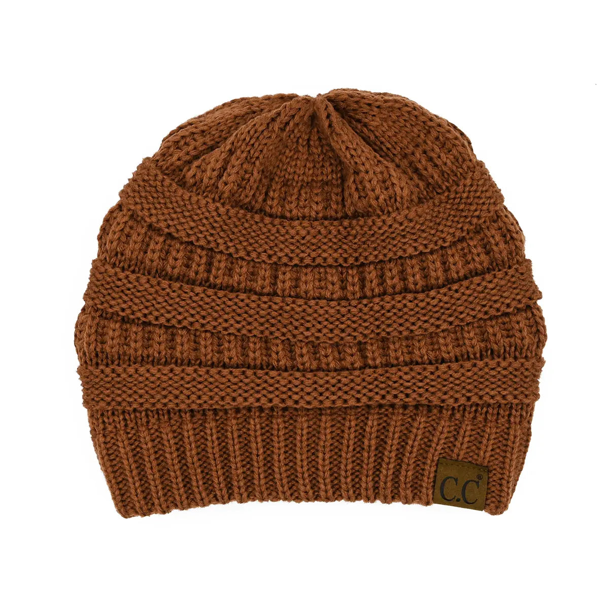 C.C Ribbed Knit Beanie with Ultra-Soft Fuzzy Lining