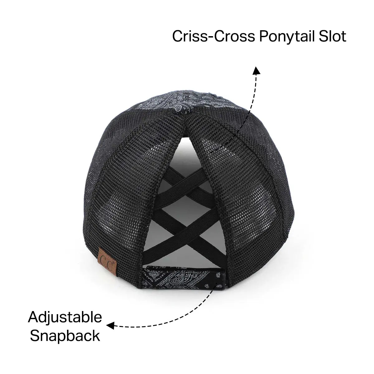 C.C Paisley Criss-Cross Ponytail Baseball Cap