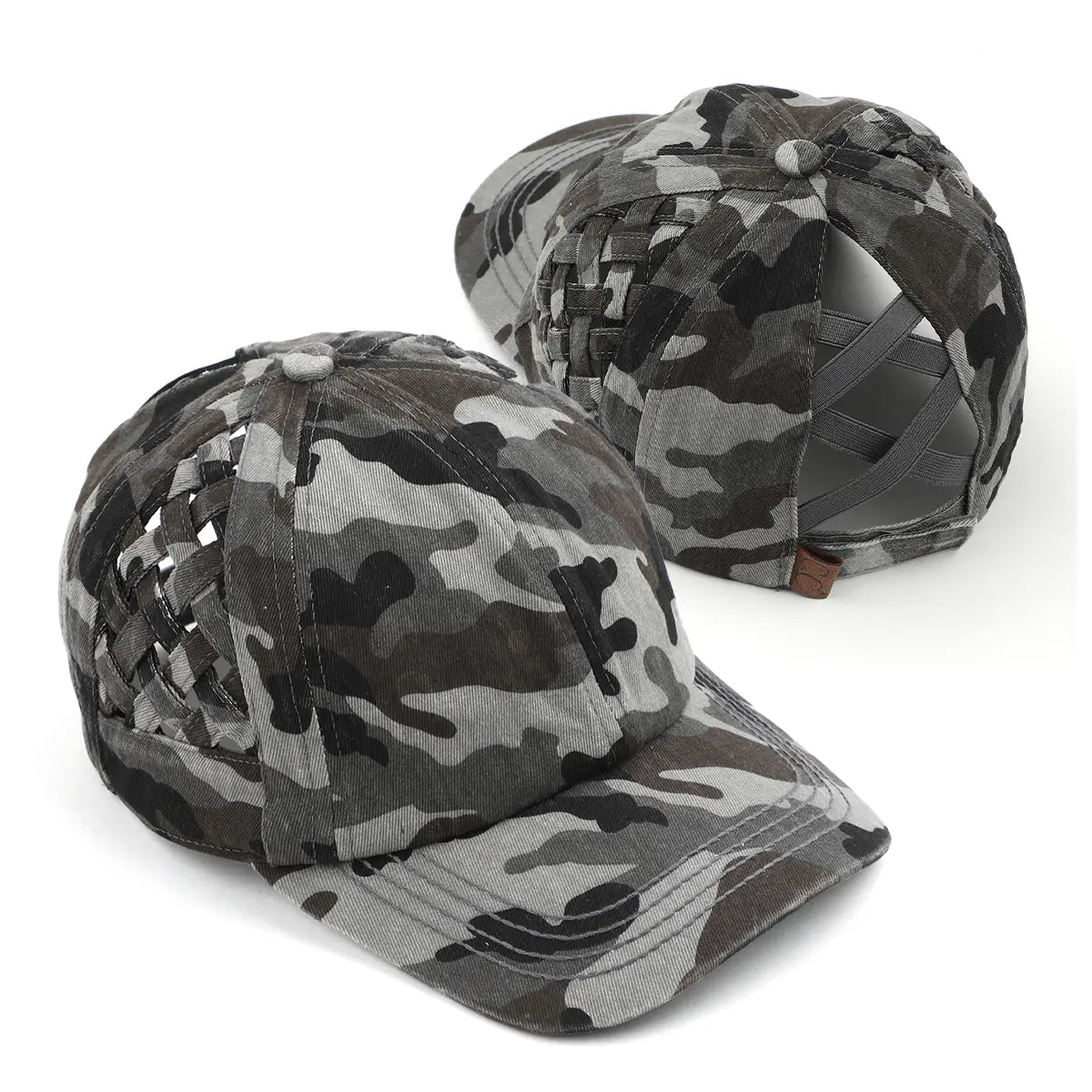 C.C Basket Weave Criss-Cross Ponytail Hat