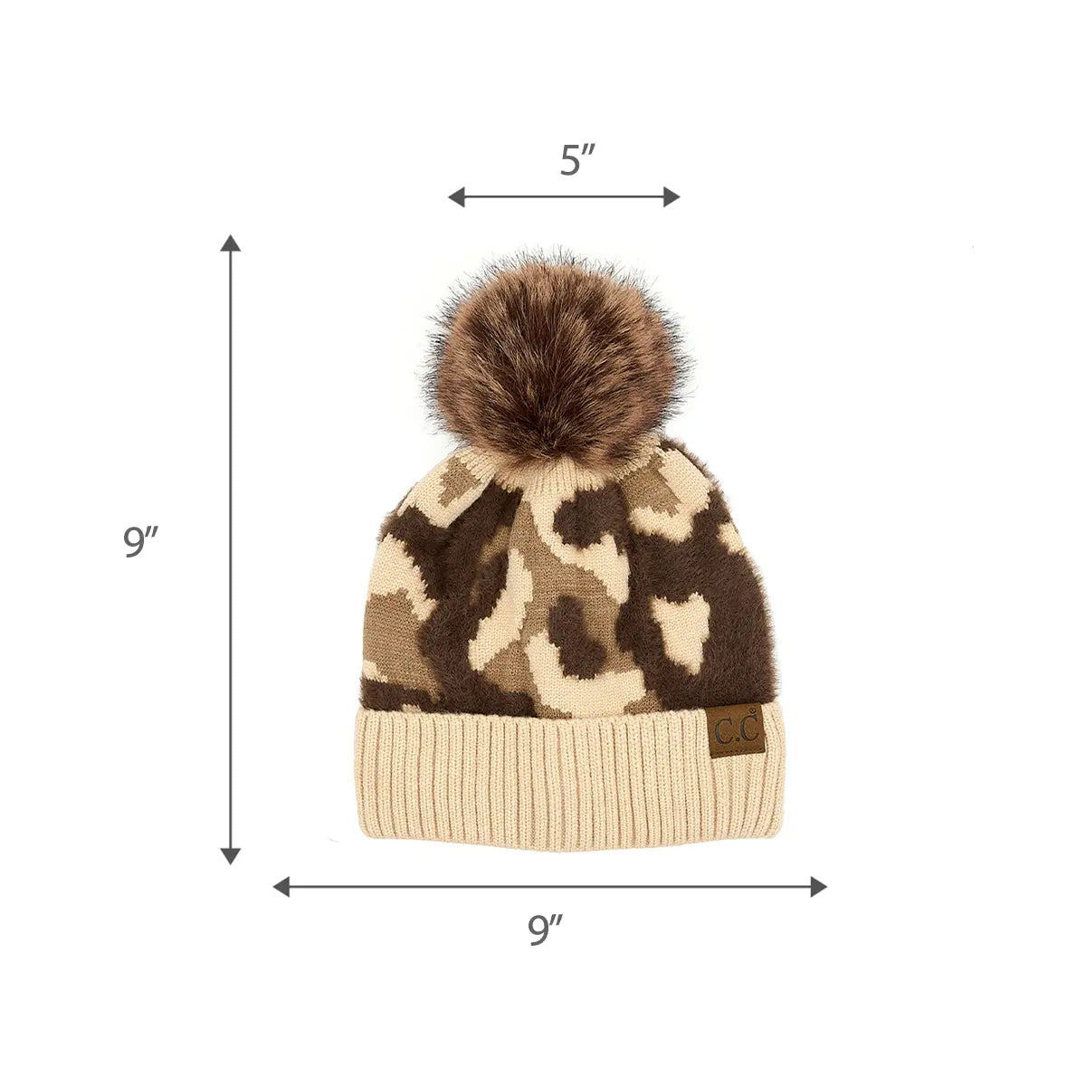 C.C Abstract Camo Pom Cuff Beanie
