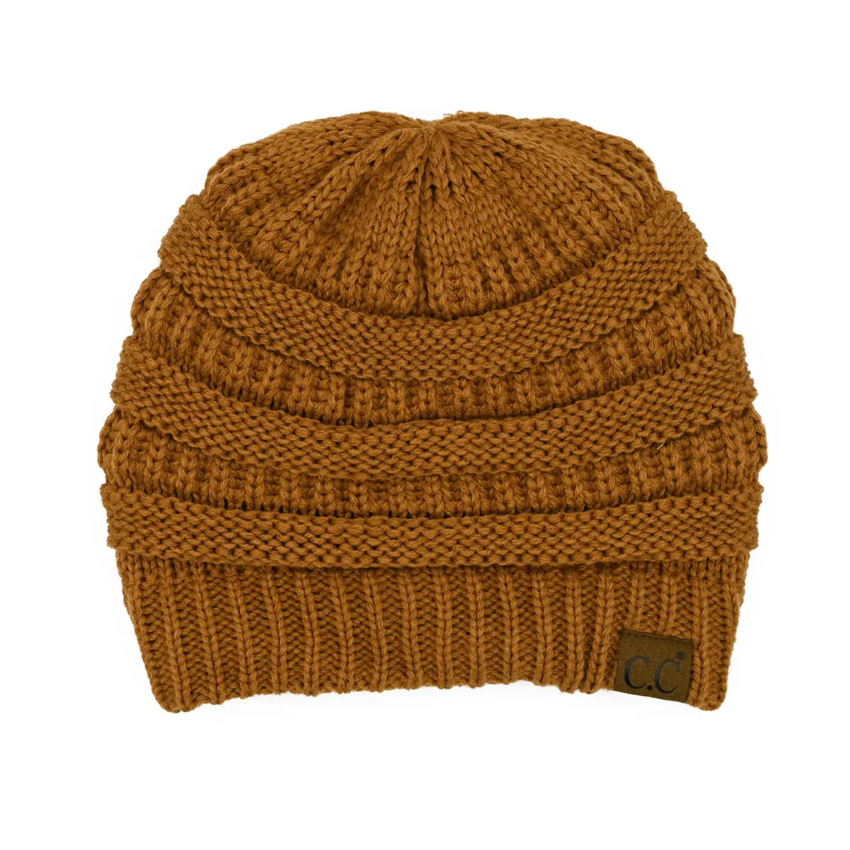 C.C Ribbed Knit Beanie with Ultra-Soft Fuzzy Lining