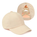 C.C Laser Cut Criss-Cross Ponytail Baseball Hat