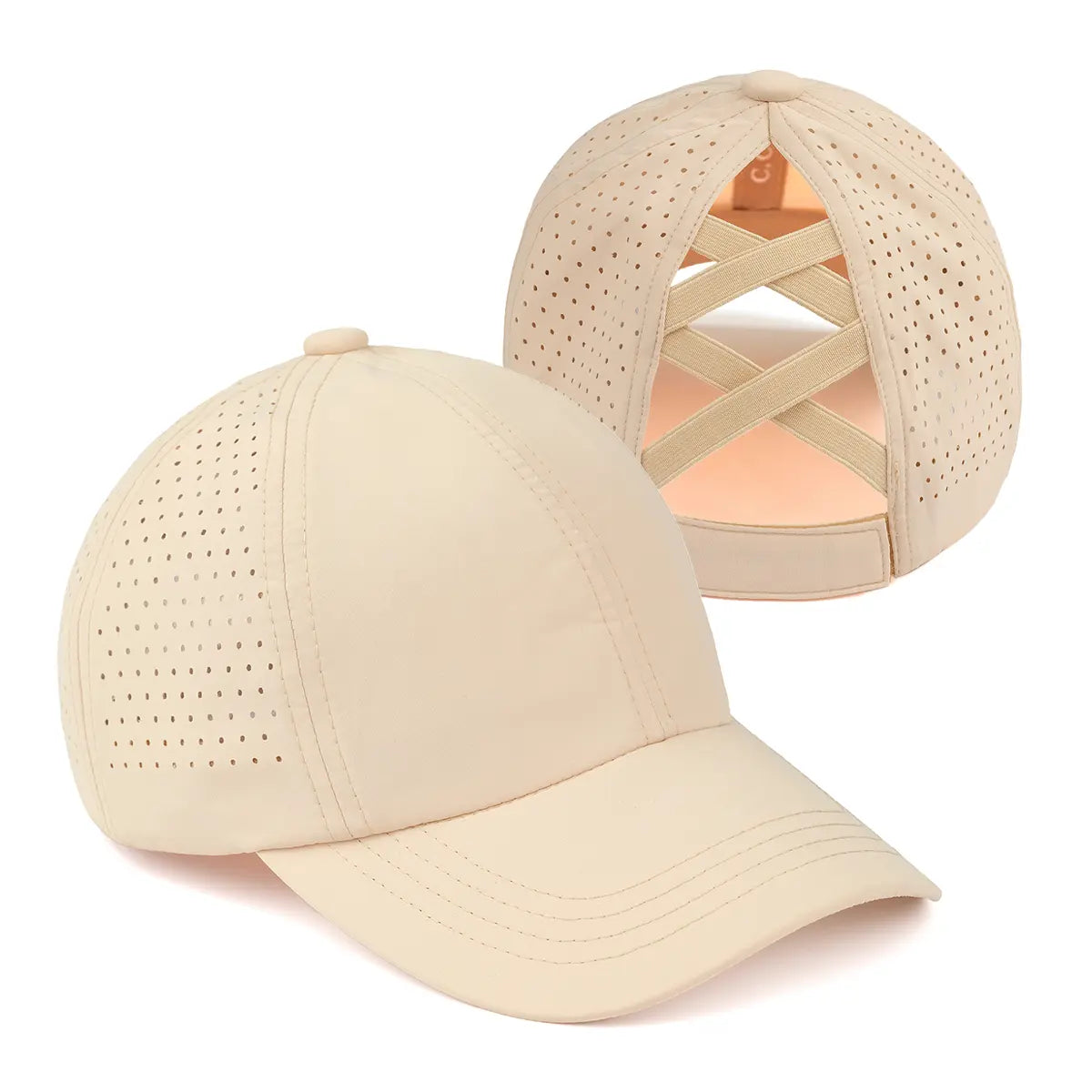 C.C Laser Cut Criss-Cross Ponytail Baseball Hat