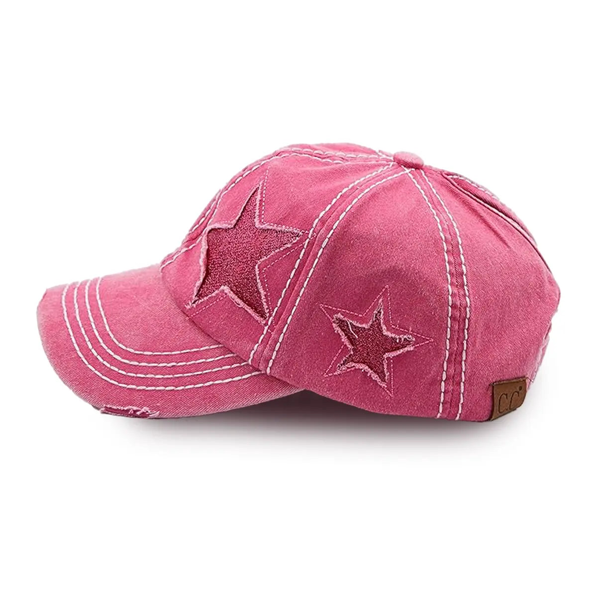C.C Distressed Star Ponytail Baseball Hat