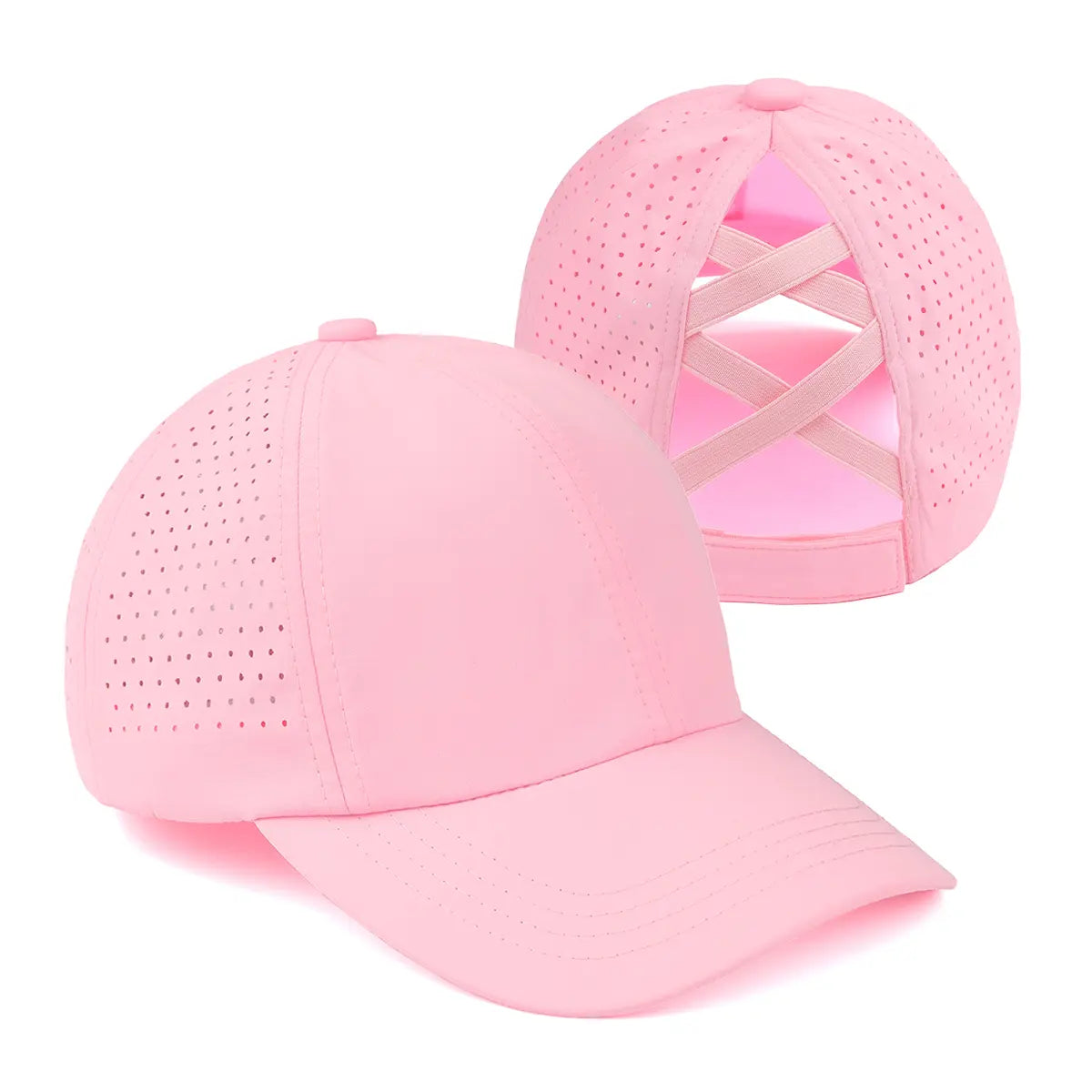 C.C Laser Cut Criss-Cross Ponytail Baseball Hat