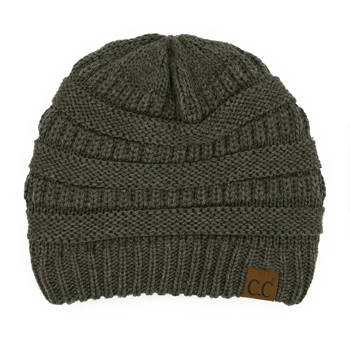 C.C Ribbed Knit Beanie with Ultra-Soft Fuzzy Lining