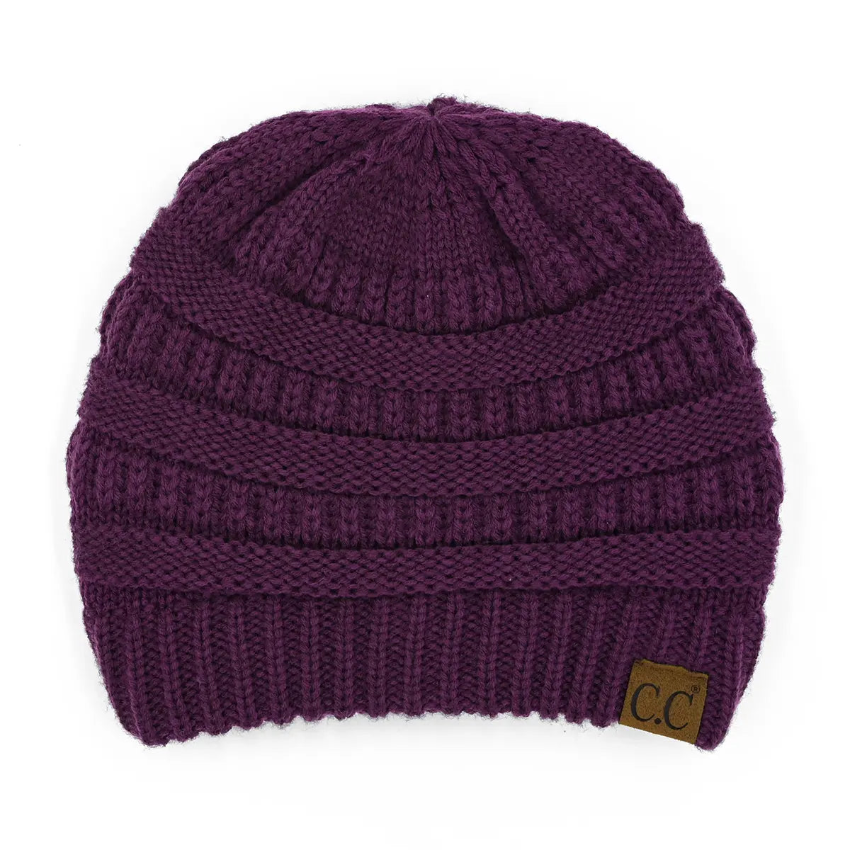 C.C Ribbed Knit Beanie with Ultra-Soft Fuzzy Lining