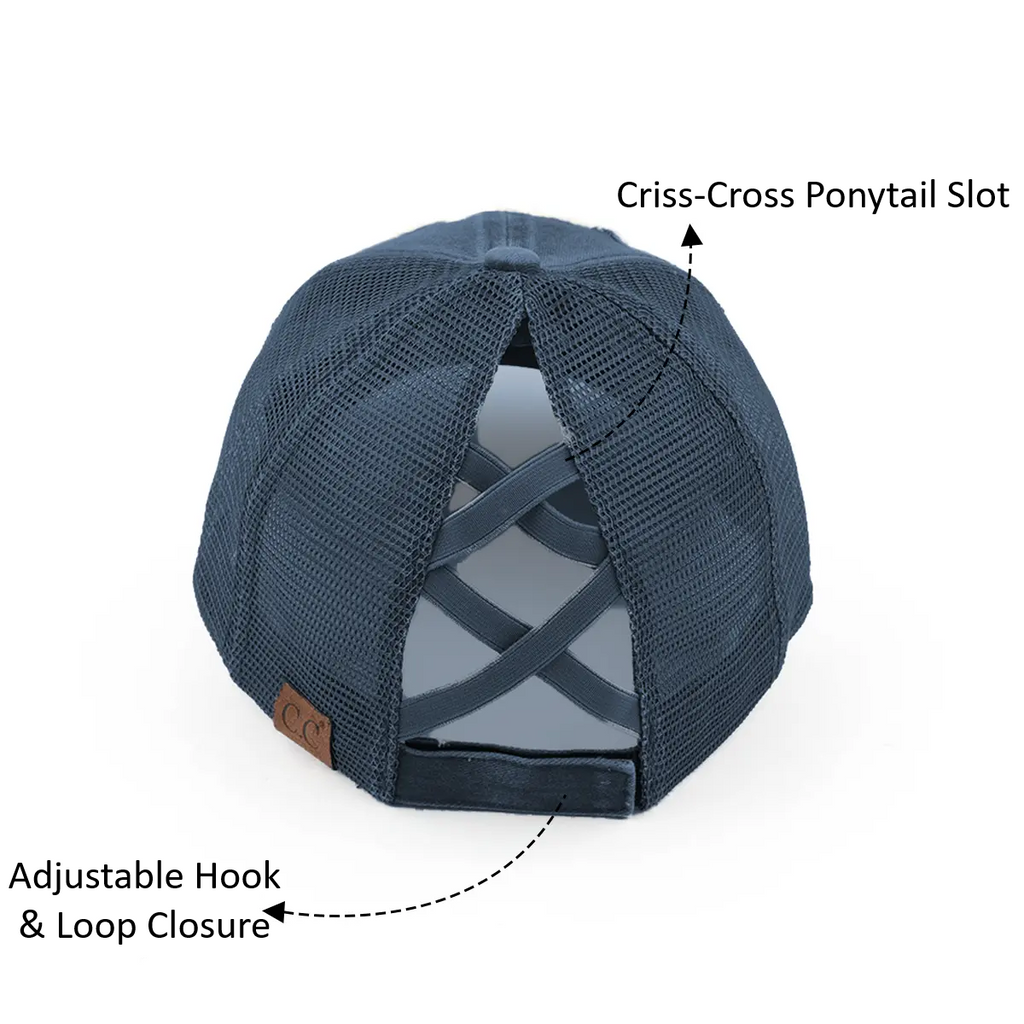 C.C Take Me To The Mountains Patch Criss-Cross Ponytail Hat