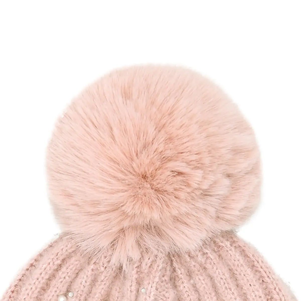 C.C Pearl & Rhinestone Pom Cuff Beanie