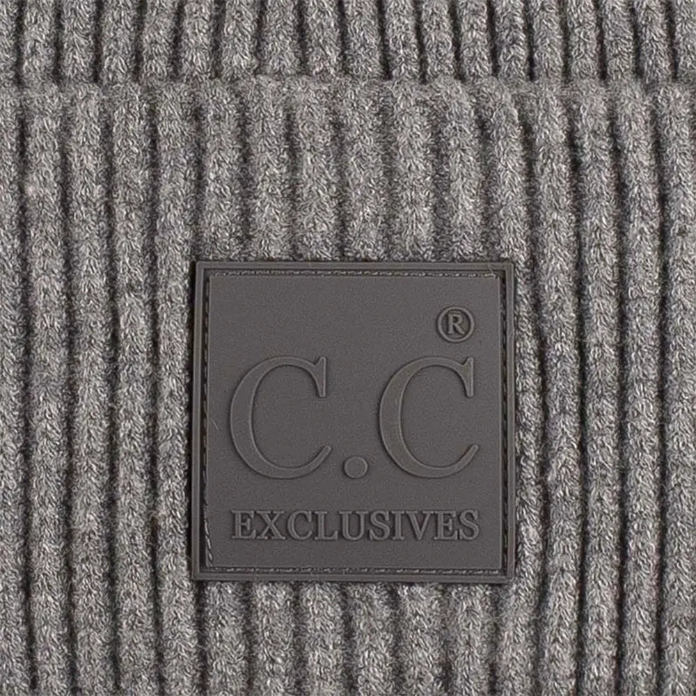 C.C Solid Ribbed Knit Cuff Beanie