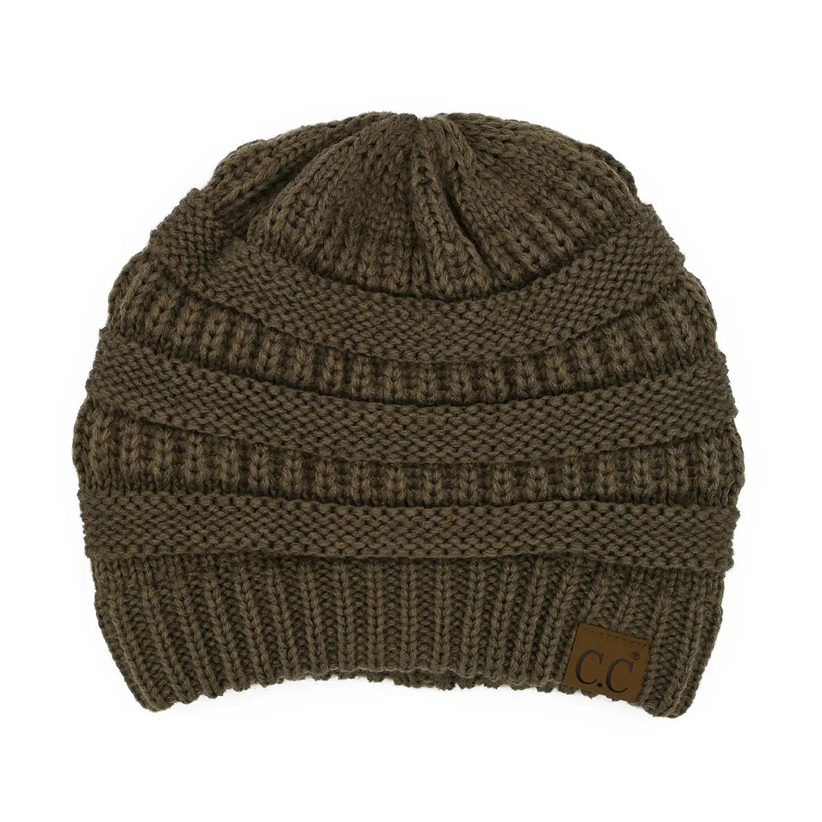 C.C Ribbed Knit Beanie with Ultra-Soft Fuzzy Lining