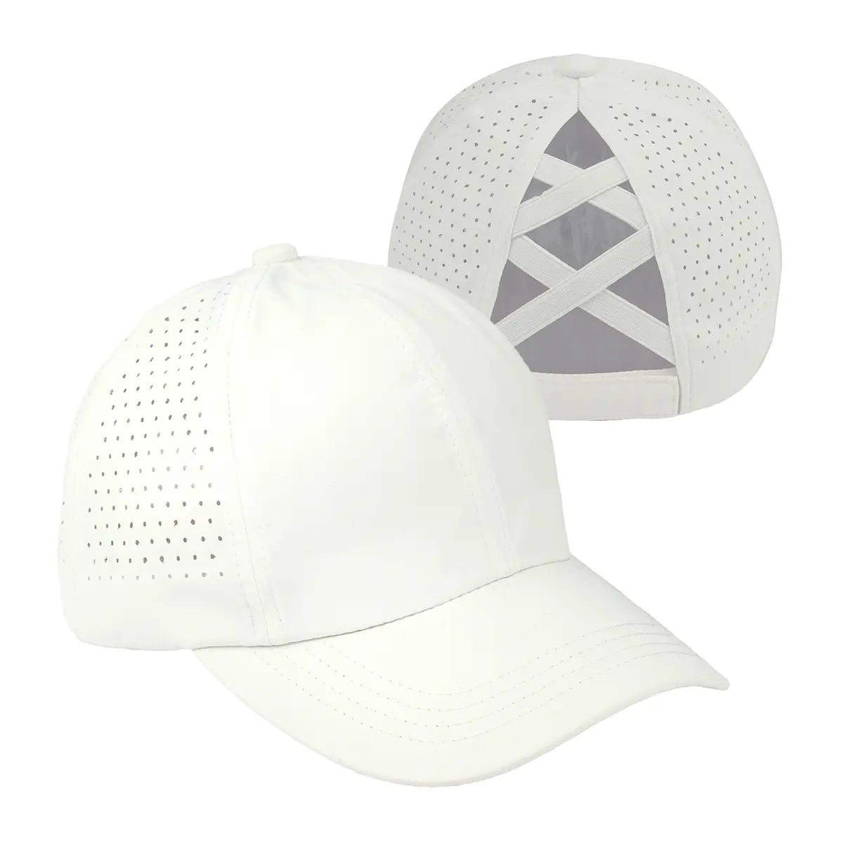 C.C Laser Cut Criss-Cross Ponytail Baseball Hat