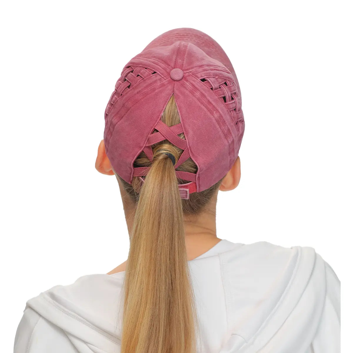 C.C Basket Weave Criss-Cross Ponytail Hat