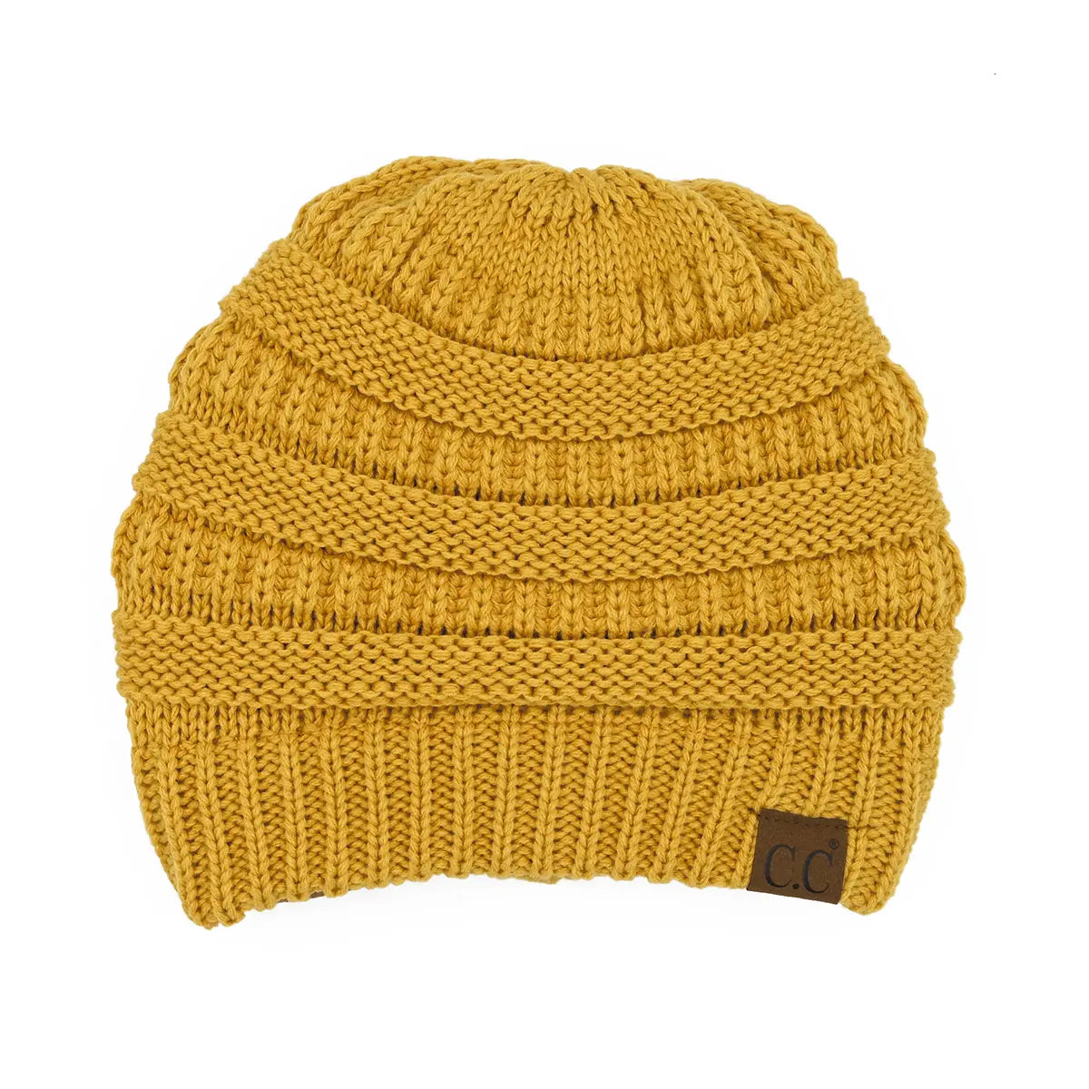 C.C Ribbed Knit Beanie with Ultra-Soft Fuzzy Lining