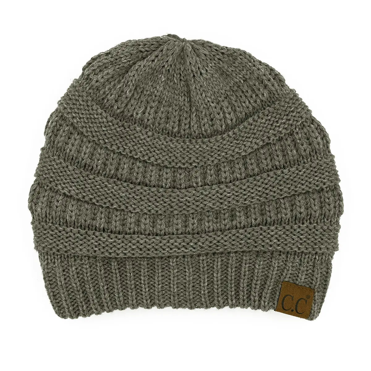 C.C Ribbed Knit Beanie with Ultra-Soft Fuzzy Lining