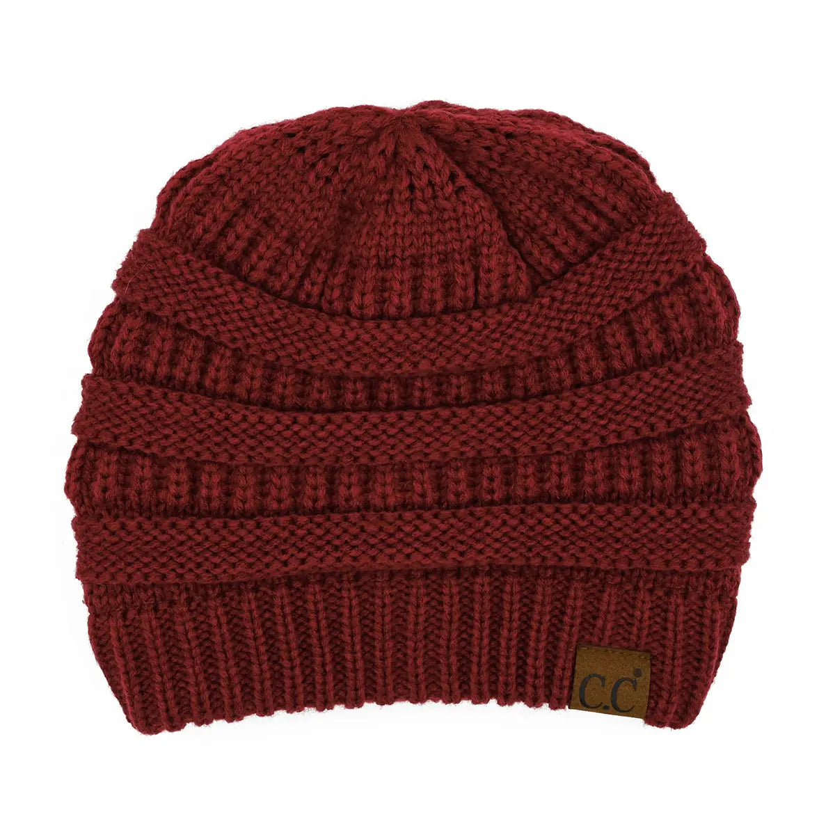 C.C Ribbed Knit Beanie with Ultra-Soft Fuzzy Lining