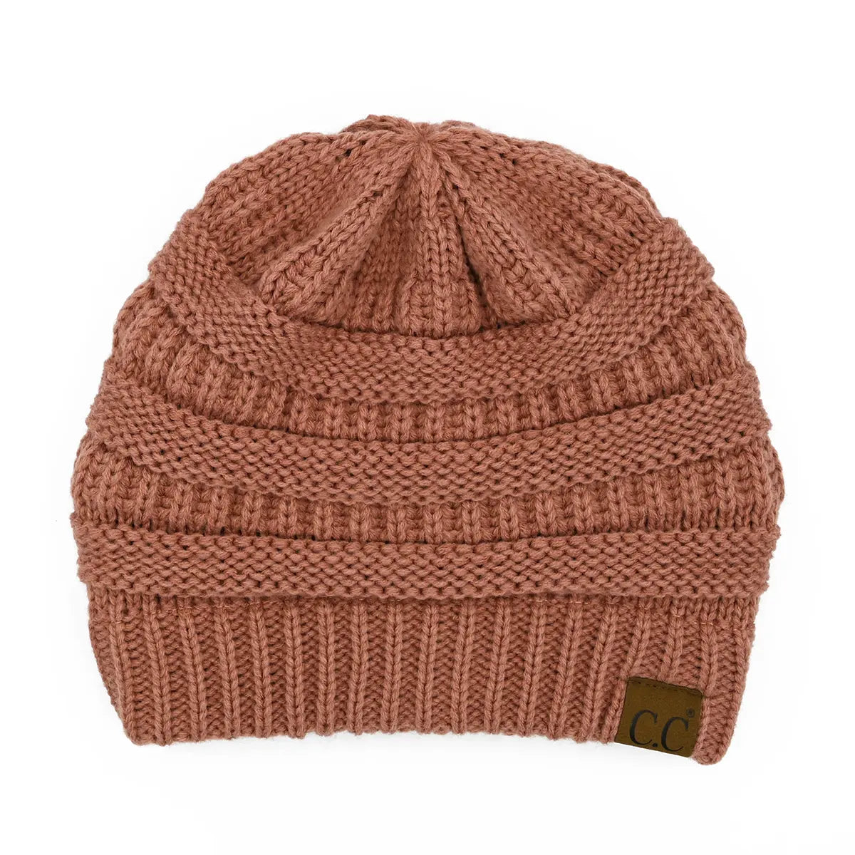 C.C Ribbed Knit Beanie with Ultra-Soft Fuzzy Lining