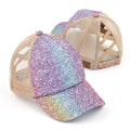 C.C Chunky Glitter Criss-Cross Ponytail Cap