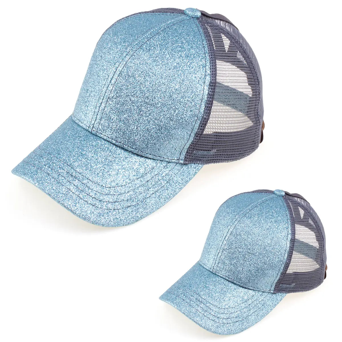 C.C Glitter Ponytail Baseball Cap Mommy & Me Bundle