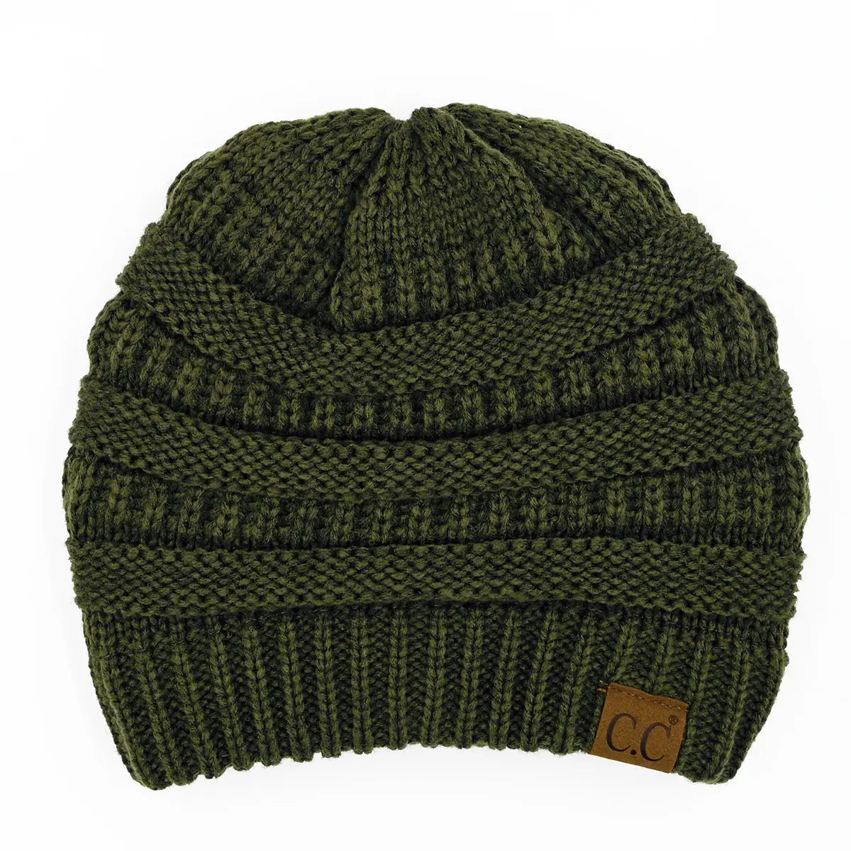 C.C Ribbed Knit Beanie with Ultra-Soft Fuzzy Lining