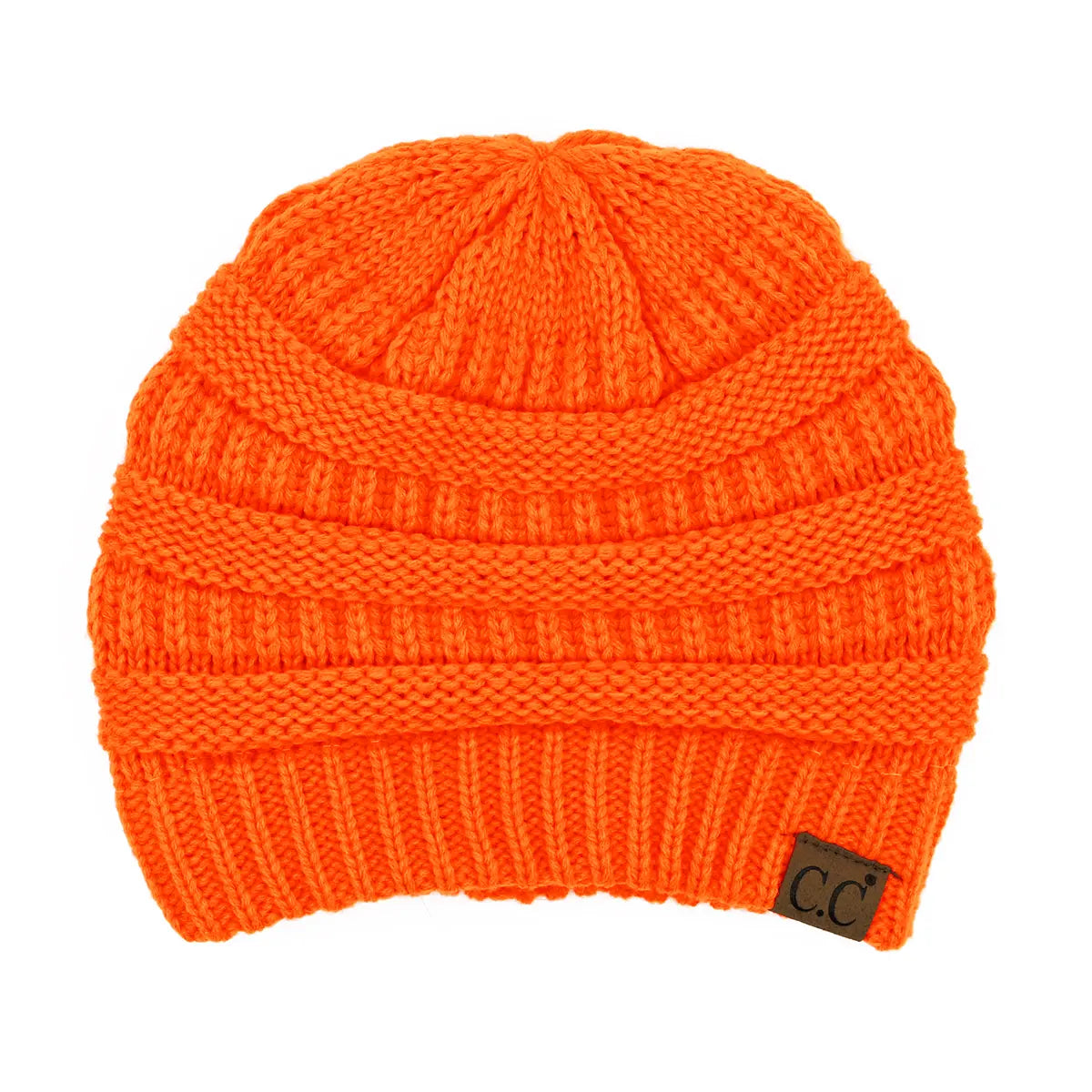 C.C Ribbed Knit Beanie with Ultra-Soft Fuzzy Lining
