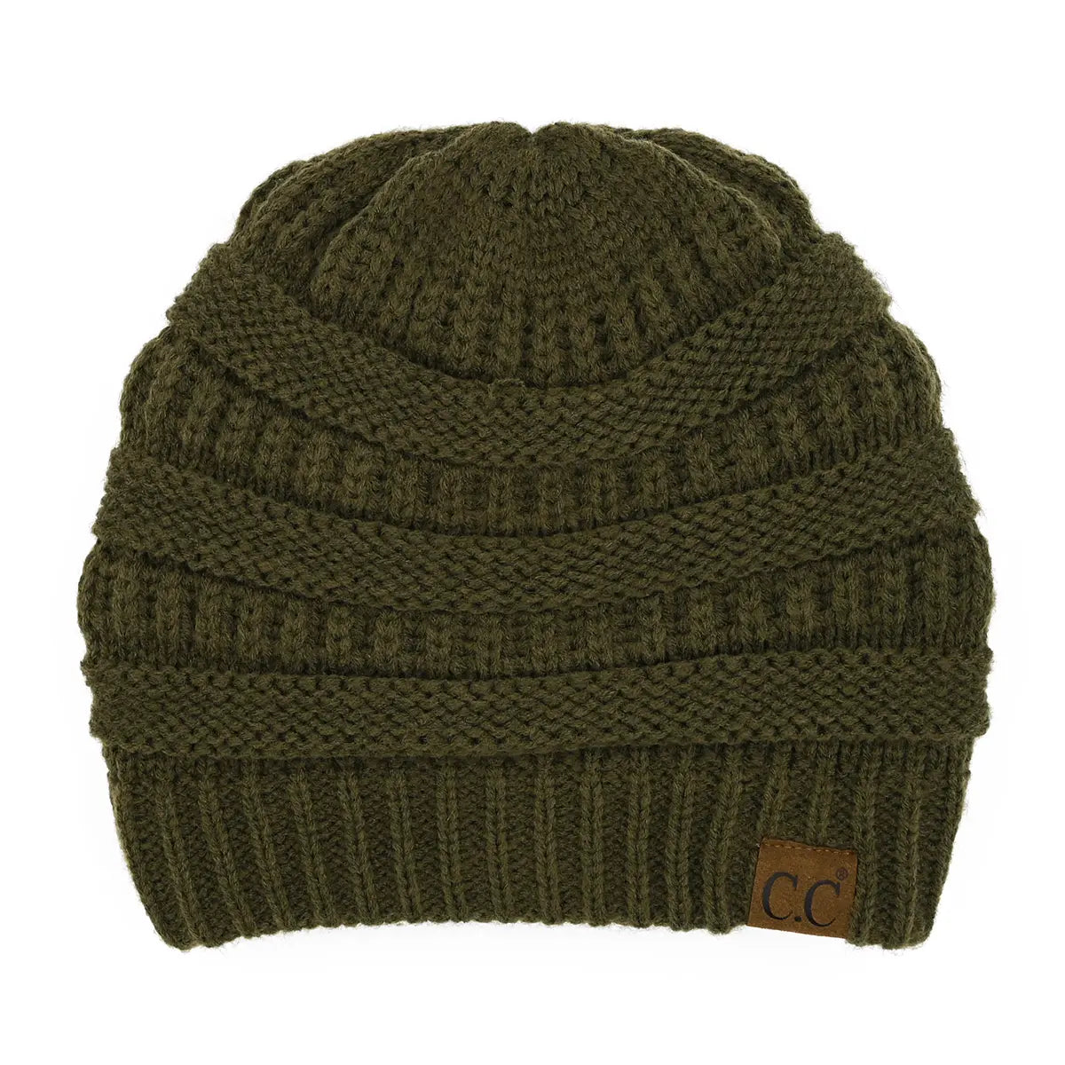 C.C Ribbed Knit Beanie with Ultra-Soft Fuzzy Lining
