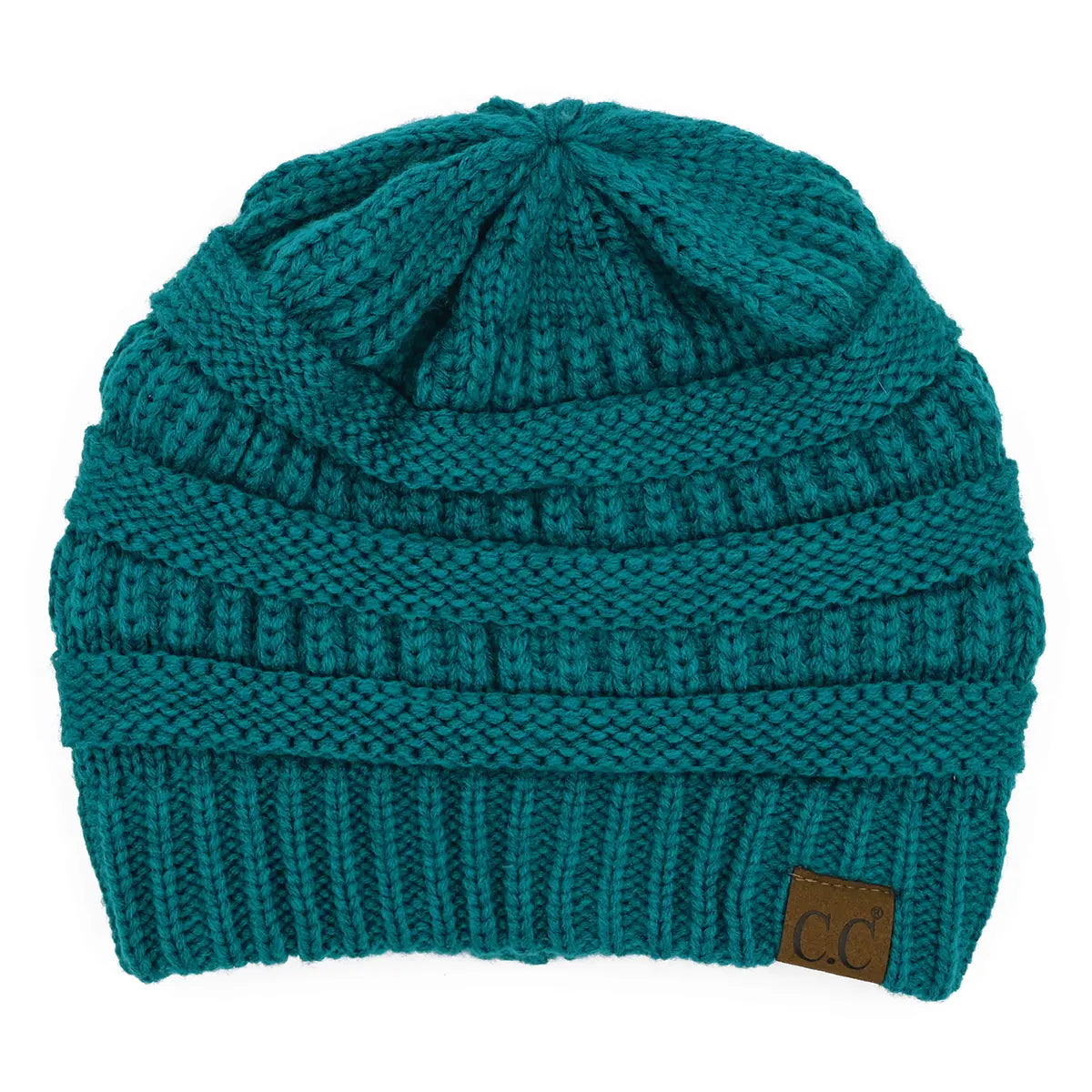 C.C Ribbed Knit Beanie with Ultra-Soft Fuzzy Lining