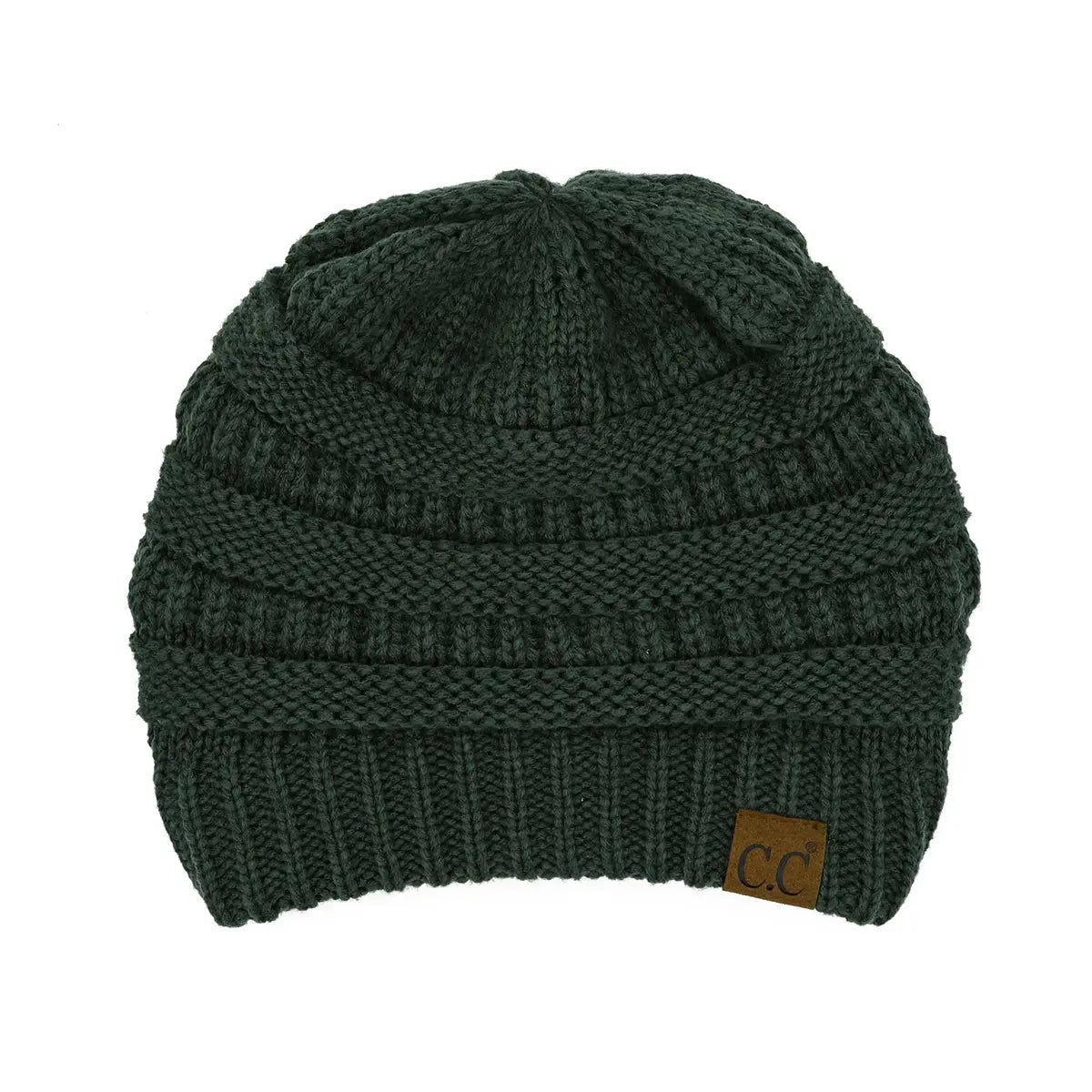 C.C Ribbed Knit Beanie with Ultra-Soft Fuzzy Lining